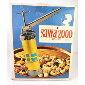 Sawa 2000 Deluxe Metal Cookie Press Decorator Gun w/Box Sweden Vintage